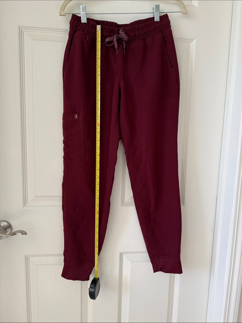 Jaanuu Wine Red Women's Jogger Scrub Pants - Picture 9 of 11